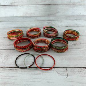 Authentic Indian Glass Jewelry Bangles Girls Huge Lot